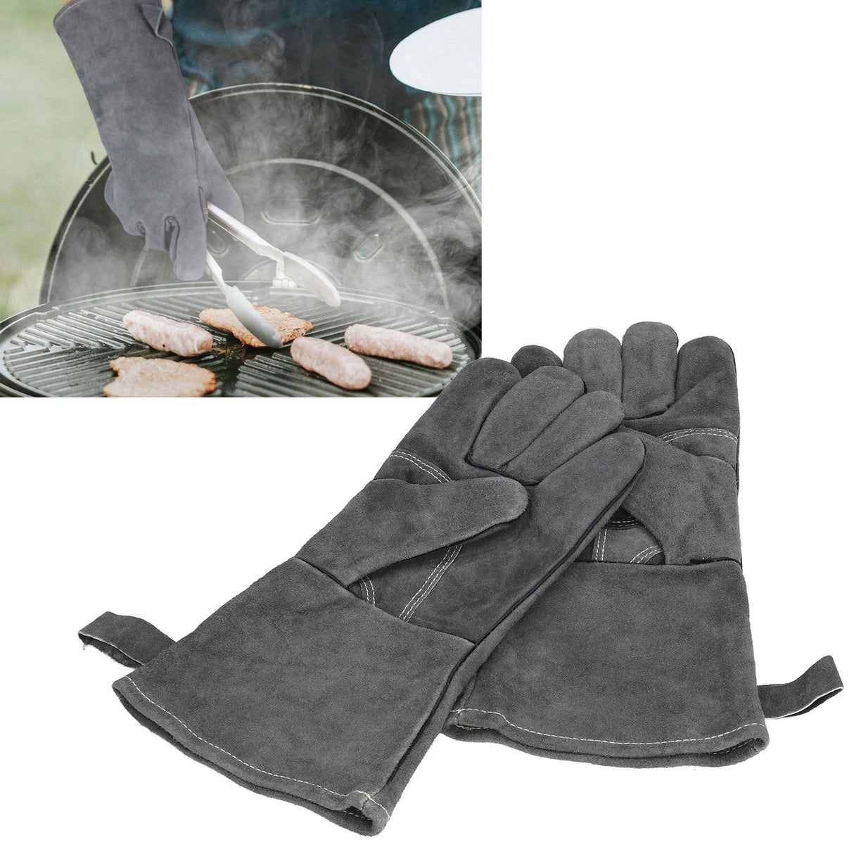 BBQ Grill Gloves 932°F High Temperature Resistant Gloves for Microwave Oven Grilling Barbecue Welding