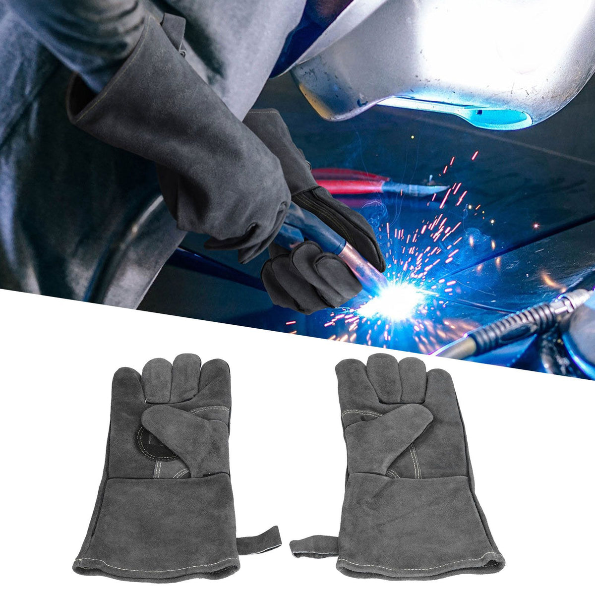 BBQ Grill Gloves 932°F High Temperature Resistant Gloves for Microwave Oven Grilling Barbecue Welding