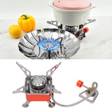 Foldable Camping Stove Stainless Steel Aluminum Alloy Portable Backpacking Stoves for HikingSquares with Tube