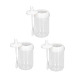 3PCS Seasoning Box with Spoon Transparent Spice Bottle Sealed Spice Container for Kitchen
