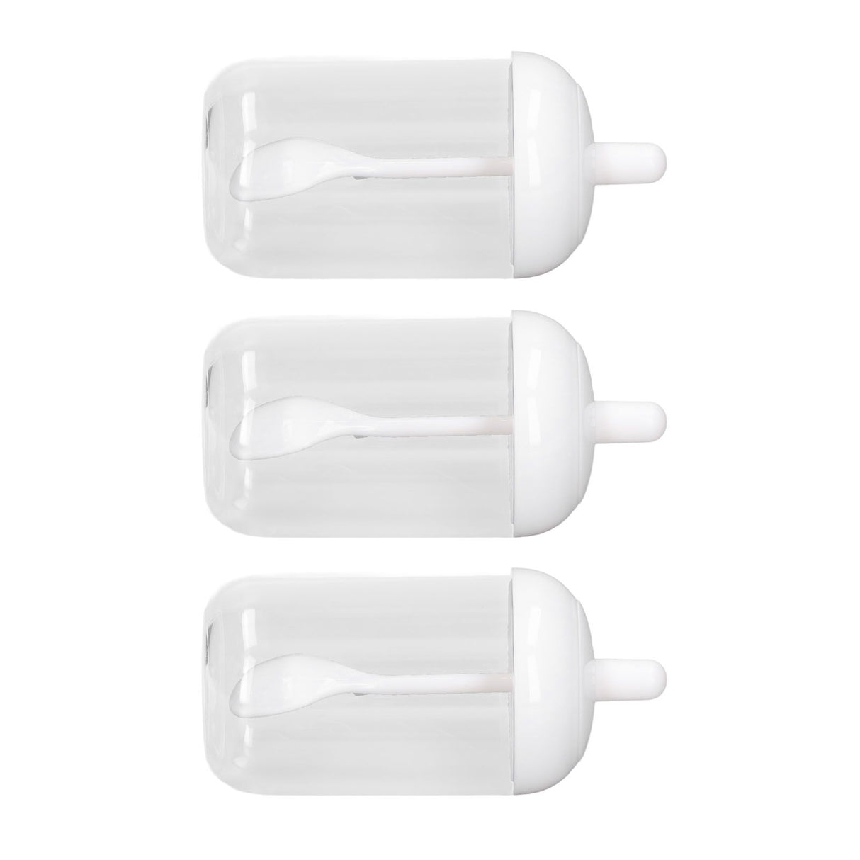 3PCS Seasoning Box with Spoon Transparent Spice Bottle Sealed Spice Container for Kitchen