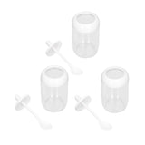 3PCS Seasoning Box with Spoon Transparent Spice Bottle Sealed Spice Container for Kitchen