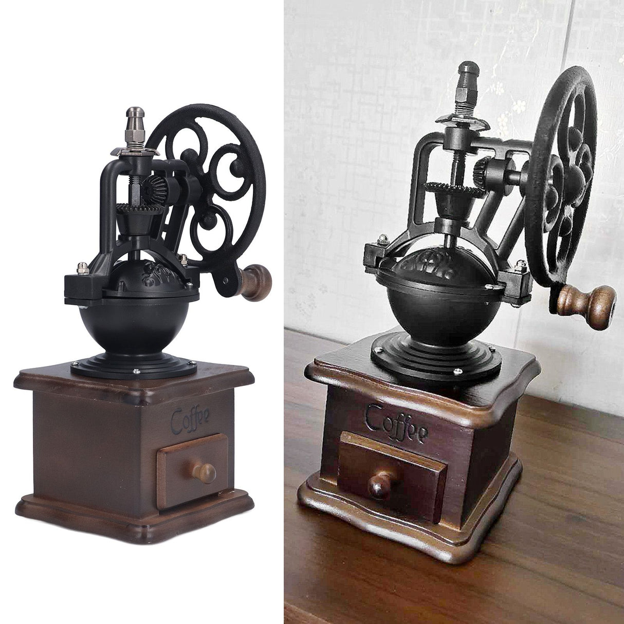 Manual Coffee Grinder Retro Style Sturdy Durable Exquisite Portable Hand Coffee Grinder for Home Office