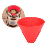 Silicone Coffee Dripper Portable Reusable Folding Coffee Filter for Travel Camping Office HomeRed