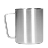 Stainless Steel Cup 300ml Capacity Double Layer Ergonomic Design Texture With Handle Coffee Mug - Top-Down View