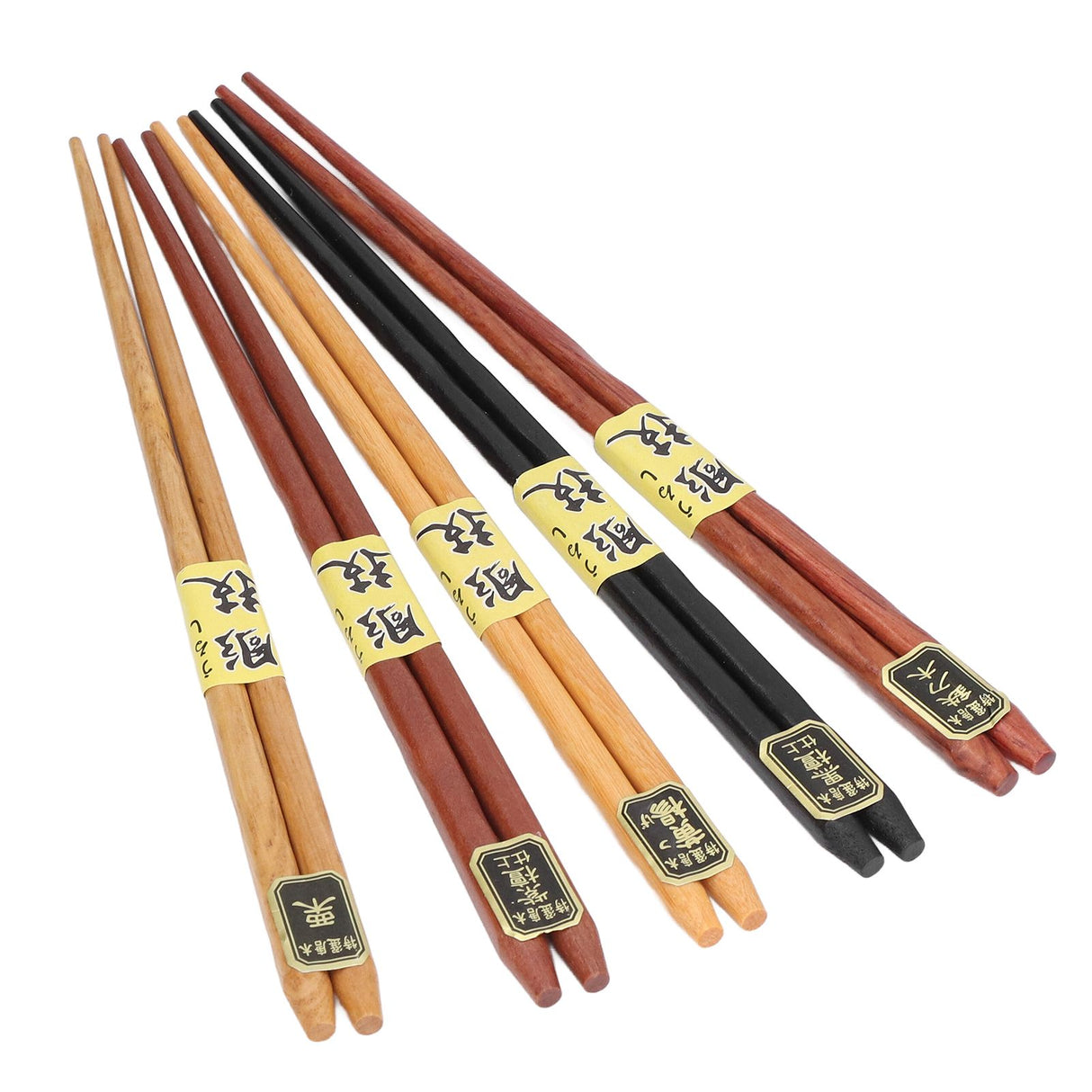Chopsticks Set 5 Different Colors Natural Wood Antislip Design Feel Comfortable Chopsticks ReusablePointed Chopsticks