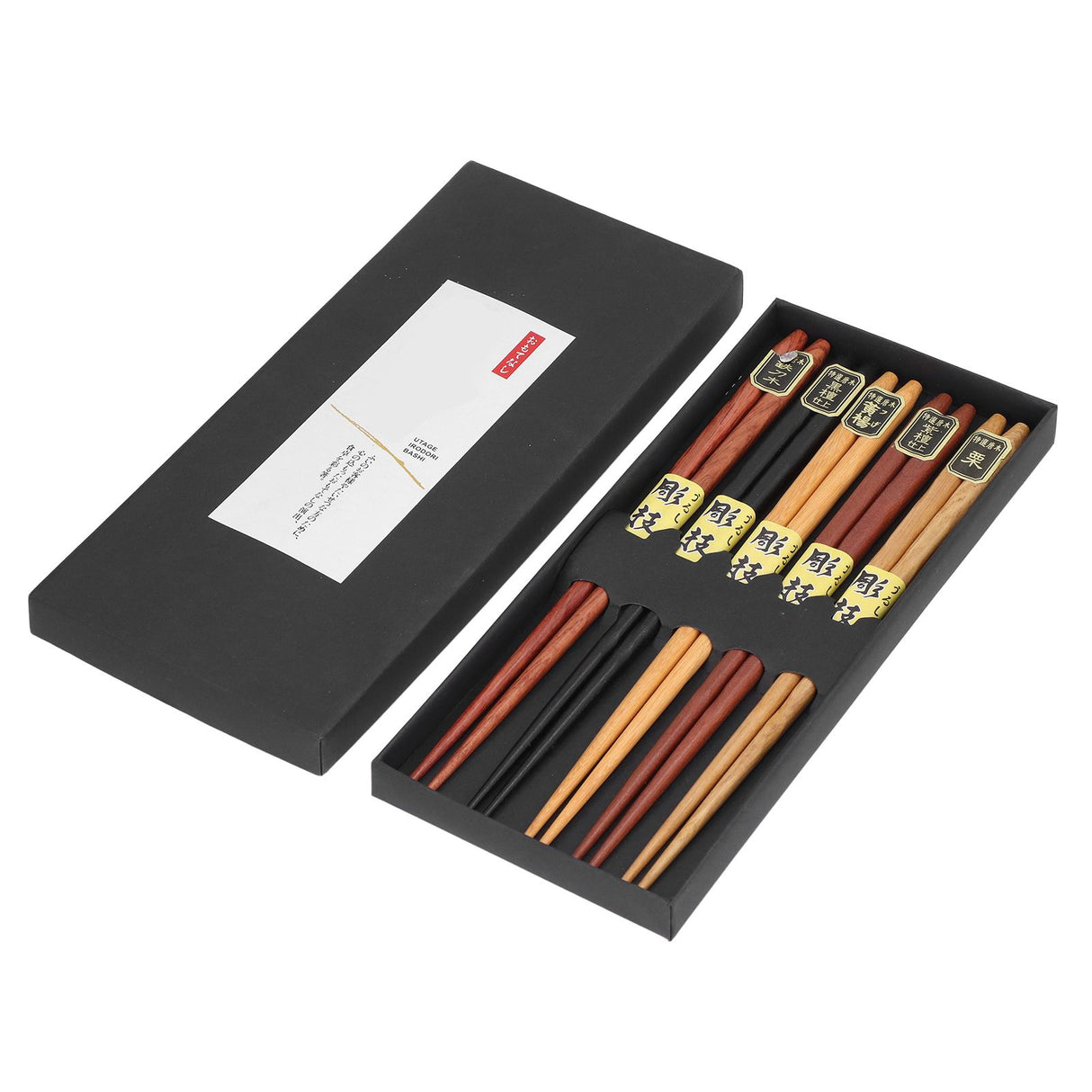 Chopsticks Set 5 Different Colors Natural Wood Antislip Design Feel Comfortable Chopsticks ReusablePointed Chopsticks