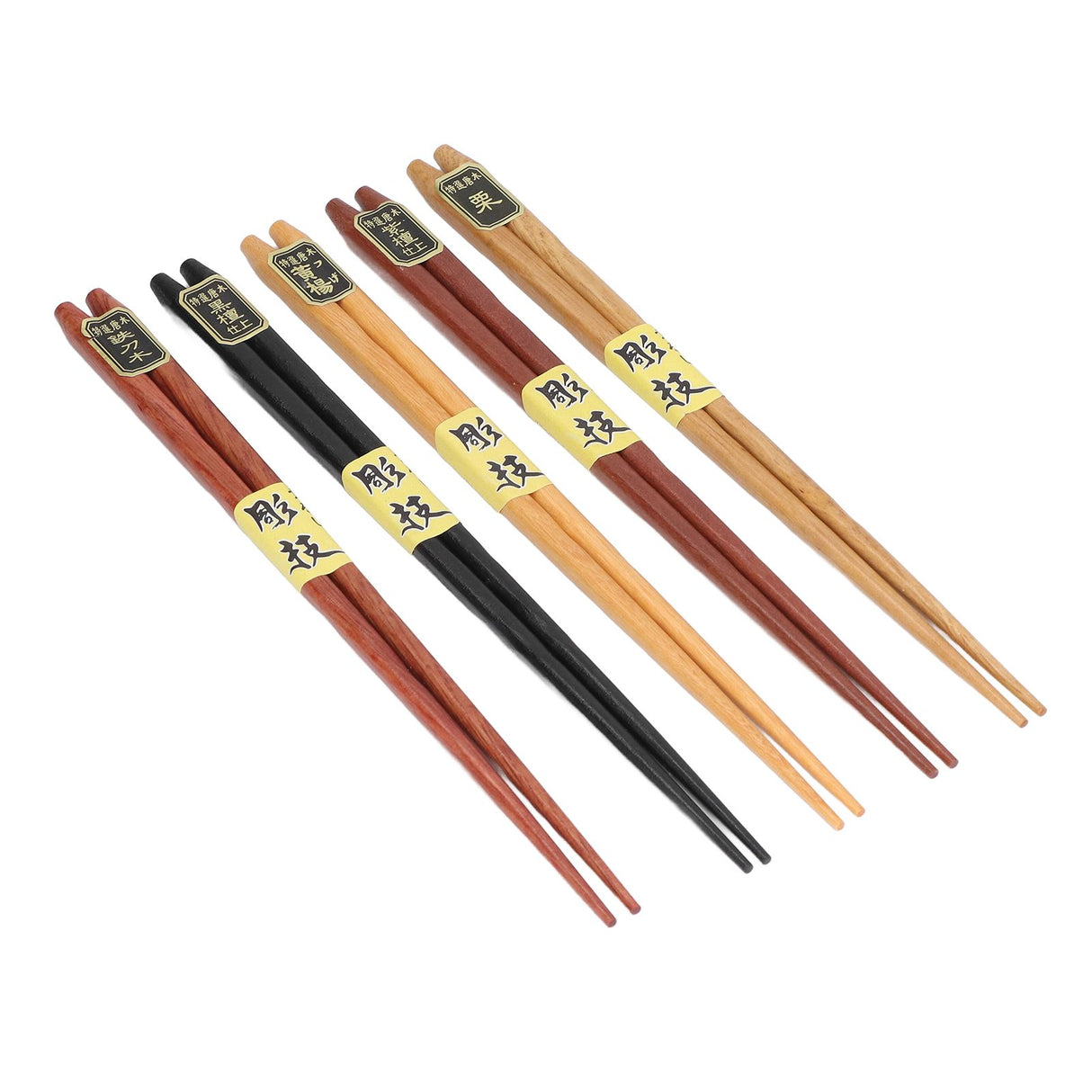Chopsticks Set 5 Different Colors Natural Wood Antislip Design Feel Comfortable Chopsticks ReusablePointed Chopsticks