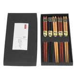 Chopsticks Set 5 Different Colors Natural Wood Antislip Design Feel Comfortable Chopsticks ReusablePointed Chopsticks
