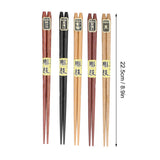 Chopsticks Set 5 Different Colors Natural Wood Antislip Design Feel Comfortable Chopsticks ReusablePointed Chopsticks