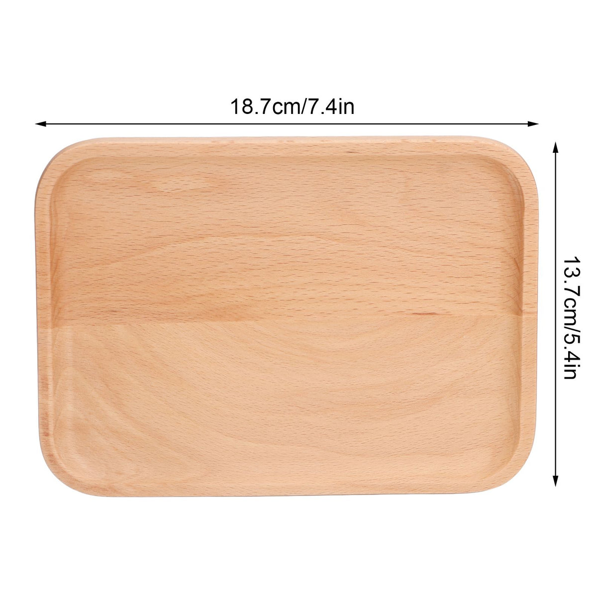 Wooden Rectangular Serving Tray Dinner Drink Food Snack Saucer Platter for Home Restaurants