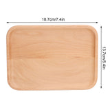 Wooden Rectangular Serving Tray Dinner Drink Food Snack Saucer Platter for Home Restaurants