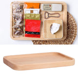Wooden Rectangular Serving Tray Dinner Drink Food Snack Saucer Platter for Home Restaurants