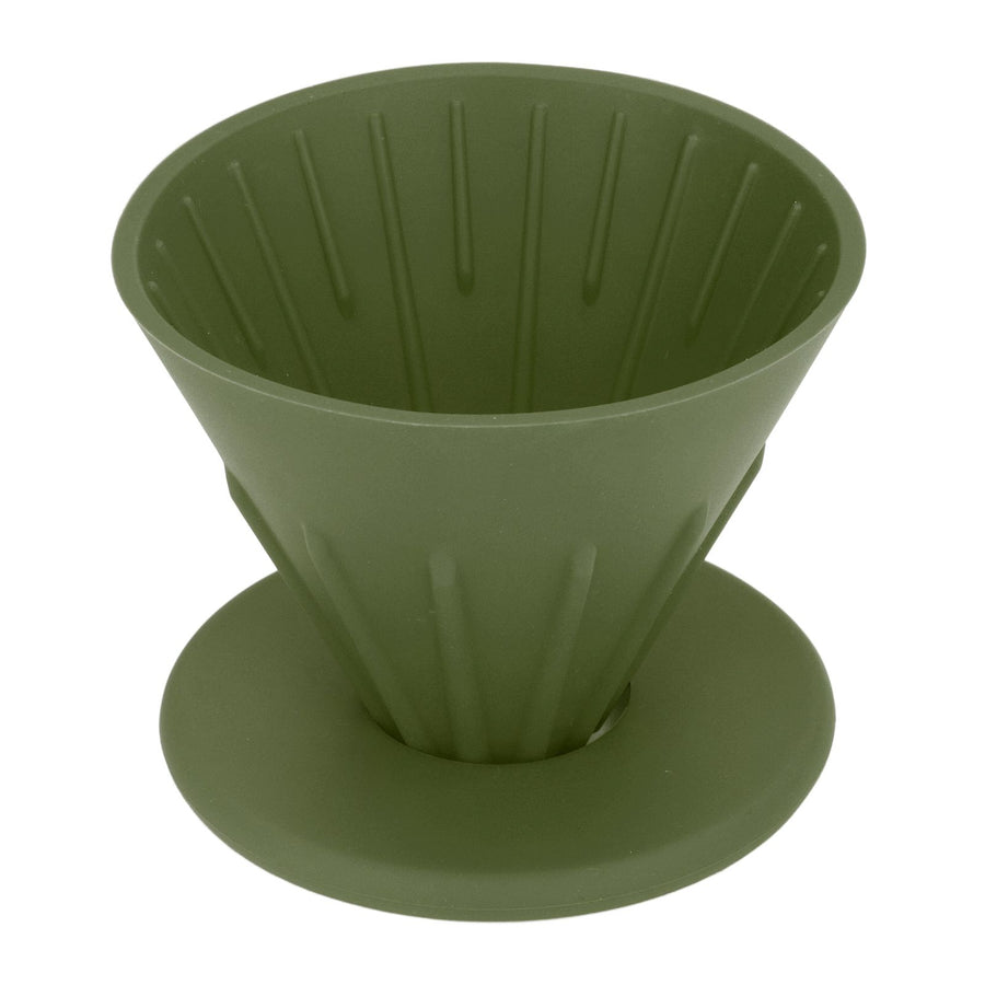 Silicone Coffee Dripper Reusable Cone Coffee Filter Holder for Travel Hiking Camping Home OfficeGreen