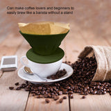 Silicone Coffee Dripper Reusable Cone Coffee Filter Holder for Travel Hiking Camping Home OfficeGreen - Extra Image