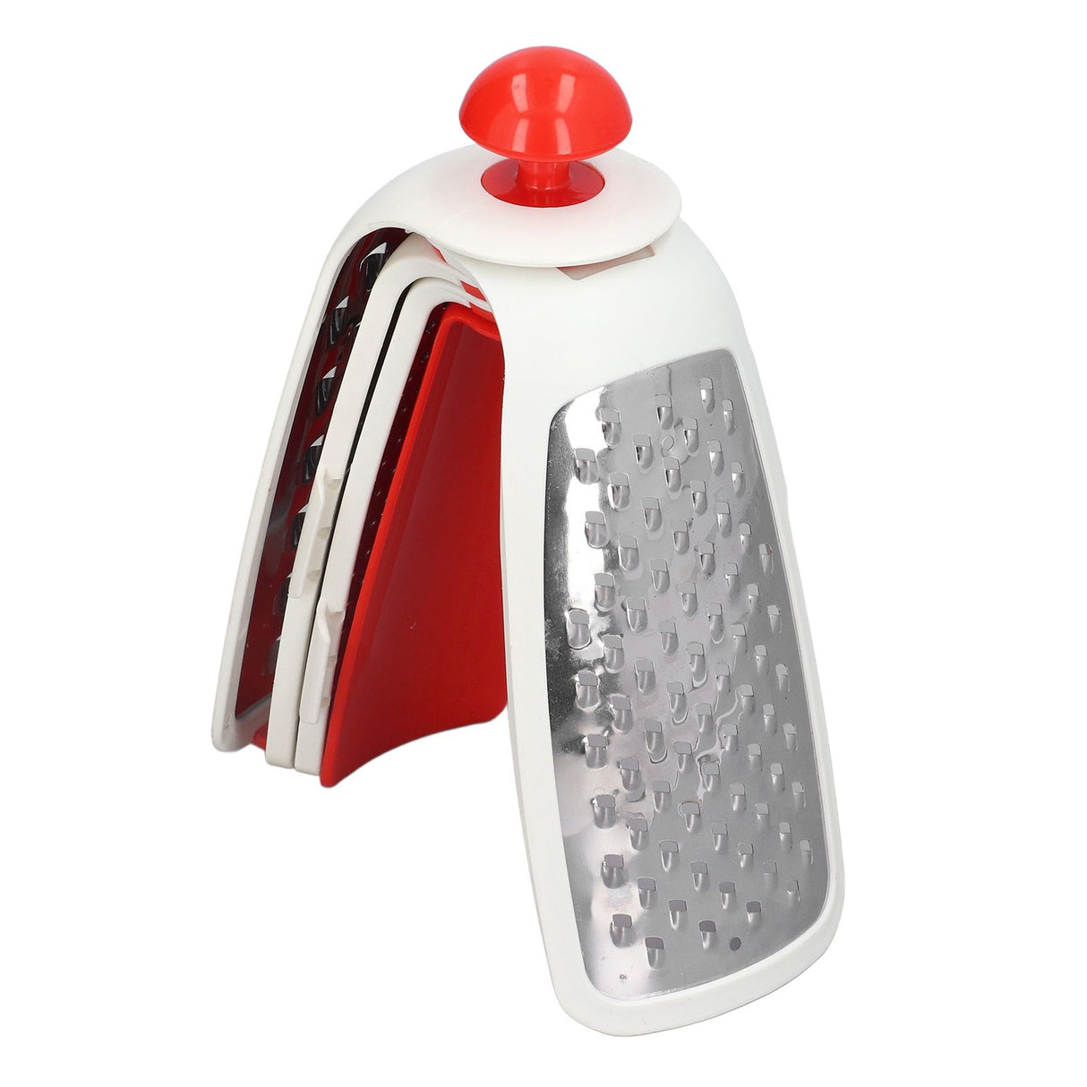 Vegetable Cutter 4 in 1 Multifunctional Stainless Steel Portable Lightweight Easy Operation Veggie ChopperRed