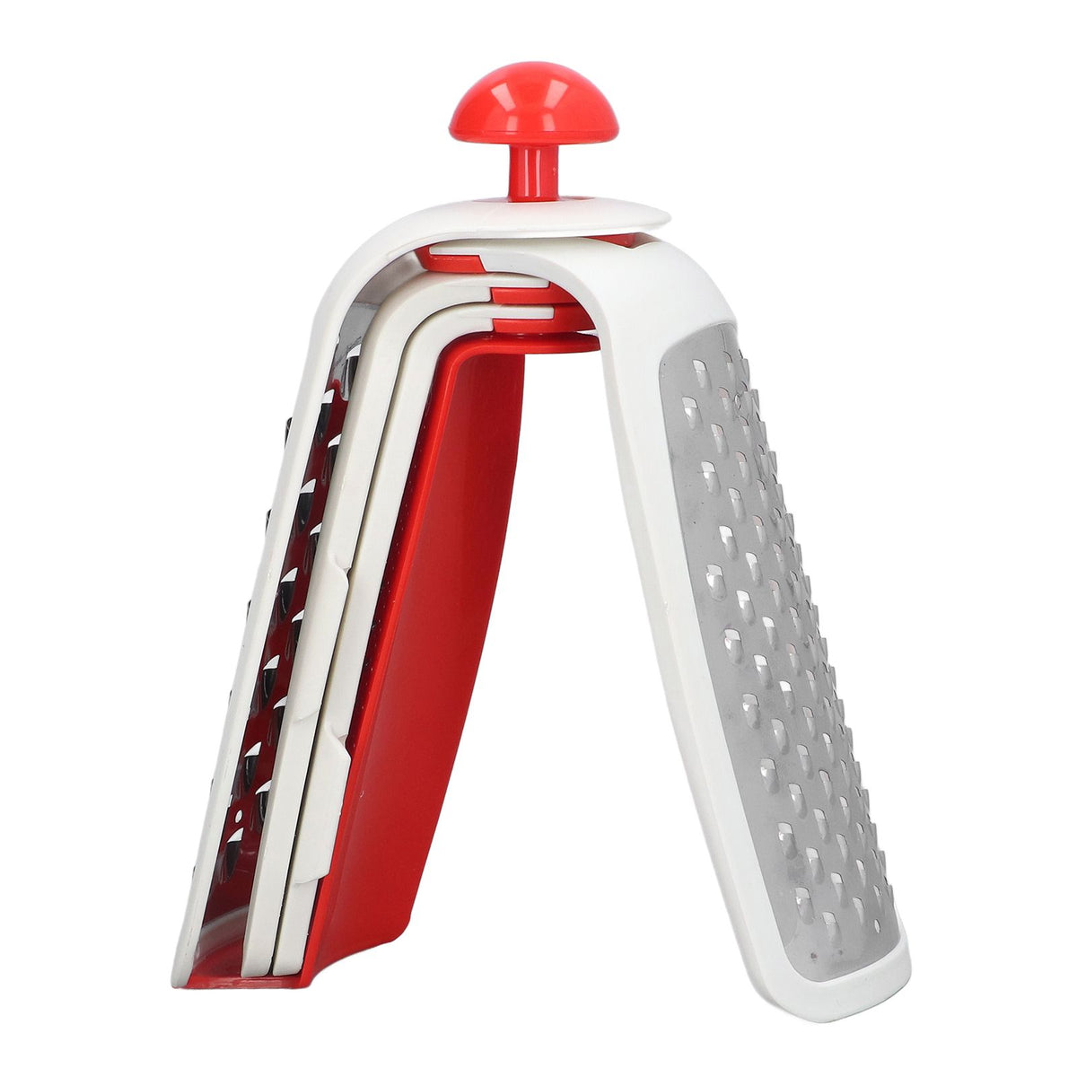 Vegetable Cutter 4 in 1 Multifunctional Stainless Steel Portable Lightweight Easy Operation Veggie ChopperRed