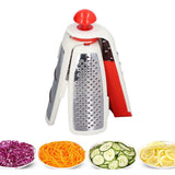 Vegetable Cutter 4 in 1 Multifunctional Stainless Steel Portable Lightweight Easy Operation Veggie ChopperRed