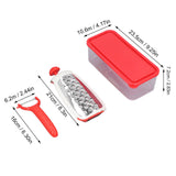 Vegetable Cutter 4 in 1 Multifunctional Stainless Steel Portable Lightweight Easy Operation Veggie ChopperRed