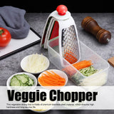 Vegetable Cutter 4 in 1 Multifunctional Stainless Steel Portable Lightweight Easy Operation Veggie ChopperRed