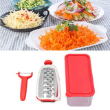 Vegetable Cutter 4 in 1 Multifunctional Stainless Steel Portable Lightweight Easy Operation Veggie ChopperRed - Extra Image