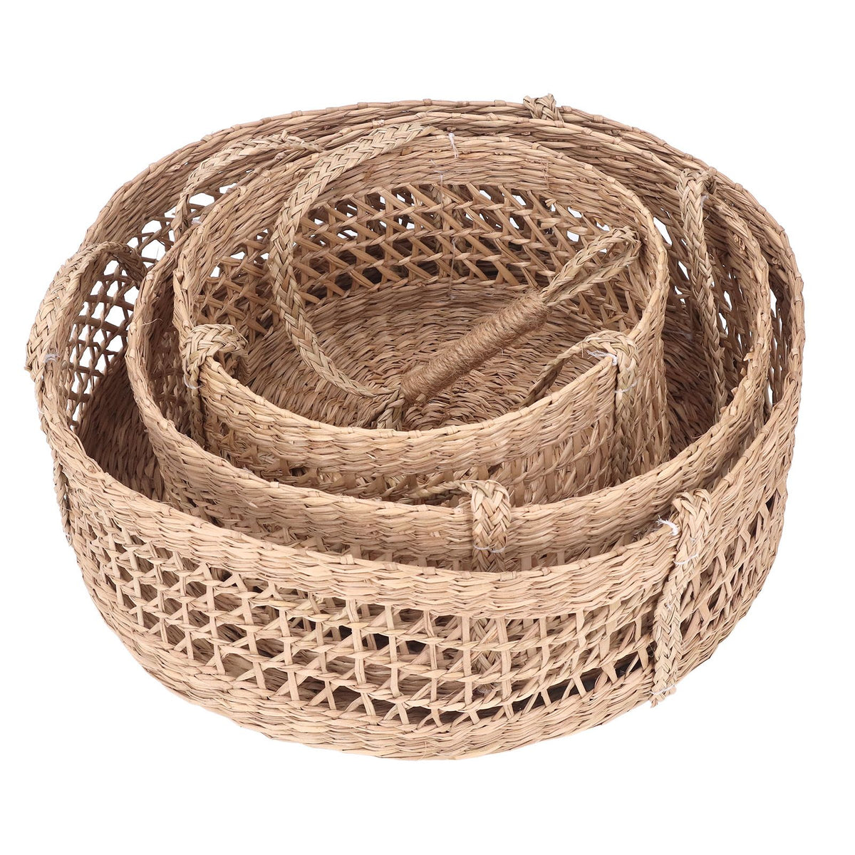Hanging Fruit Basket Rattan 3 Tiers Multifunctional Foldable Elegant Style Easy Installation Hanging Produce Basket