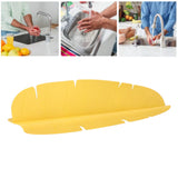 Kitchen Sink Water Splash Guard Elastic Reusable Banana Leaf Water Sink Splashing Guard for Dishes Vegetables Washing Yellow - Extra Image