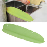 Kitchen Sink Water Splash Guard Elastic Reusable Banana Leaf Water Sink Splashing Guard for Dishes Vegetables Washing Green