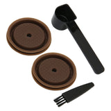 Reusable Coffee Capsule Lid Food Grade Silica Gel Environmental Resilient Lid with Brush Spoon for Vertuoline Pro Coffee Pod - Side View