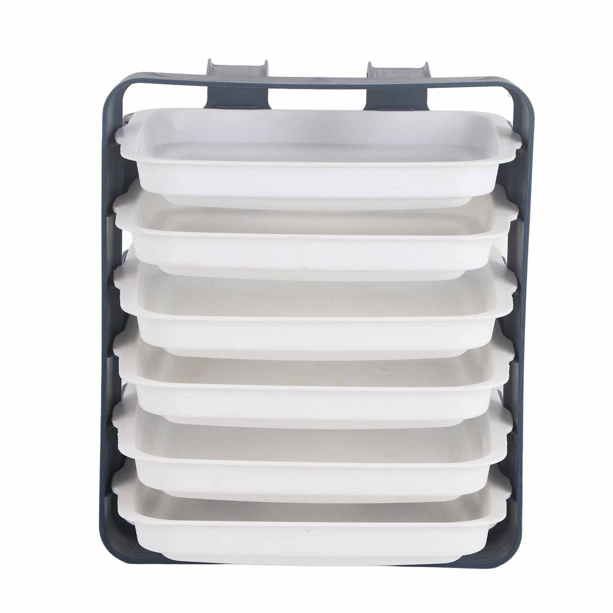 Preparation Plate PP Multilayer Multifunctional Household Vegetable Fruit Preparation Tray for Hotpot Blue 6 Layers