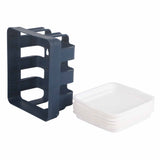 Preparation Plate PP Multilayer Multifunctional Household Vegetable Fruit Preparation Tray for Hotpot Blue 6 Layers