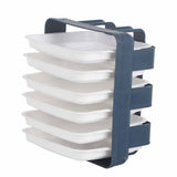 Preparation Plate PP Multilayer Multifunctional Household Vegetable Fruit Preparation Tray for Hotpot Blue 6 Layers - Top-Down View