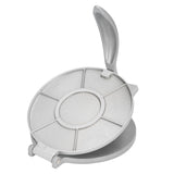 Tortilla Press 7.7in Rust Proof Aluminum Alloy Silver Heavy Duty Quesadilla Maker for Home Pasta Shops - Front View
