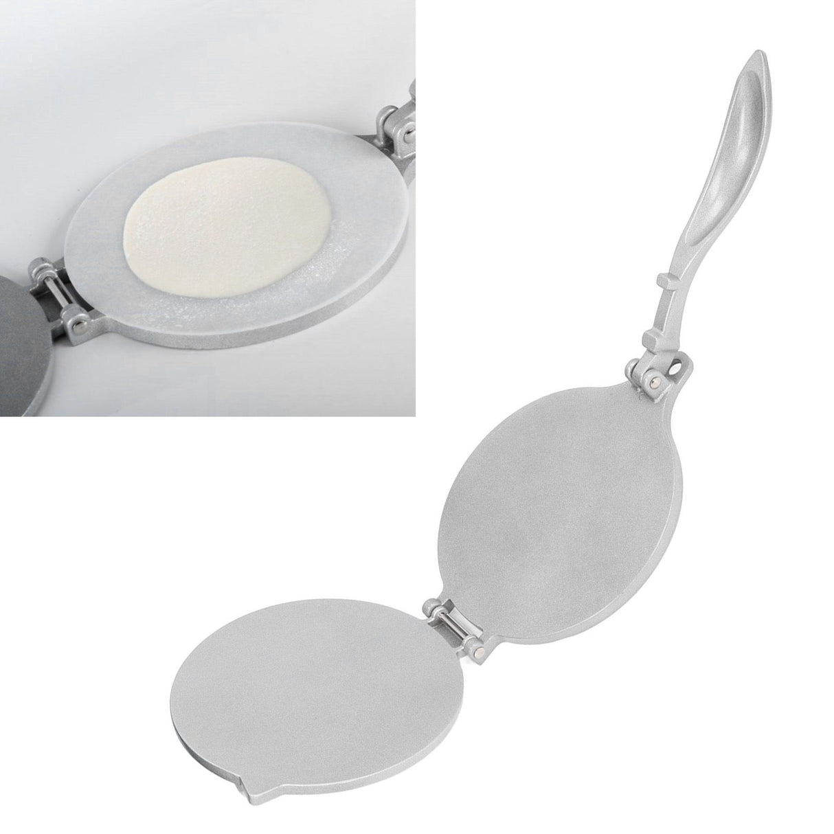 Tortilla Press 7.7in Rust Proof Aluminum Alloy Silver Heavy Duty Quesadilla Maker for Home Pasta Shops