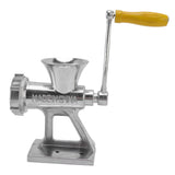 Manual Meat Grinder Silver Simple Operation Small Meat Mincer with Handle for Home Kitchen Restaurants Butcher Shops - Side View