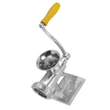Manual Meat Grinder Silver Simple Operation Small Meat Mincer with Handle for Home Kitchen Restaurants Butcher Shops - Low Angle