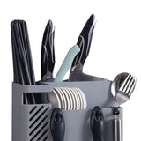 Cutlery Holder Multifunctional Wall Mounted Chopsticks Drying Rack for Home Kitchen Grey