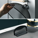 Food Cover Dense Mesh Design 180 Degree Rotatable Simple Iron Food Screen with Handle for Home Dining Room Black Rectangle Large
