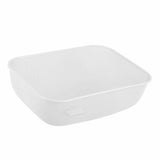 Food Cover Dense Mesh Design 180 Degree Rotatable Simple Iron Food Screen with Handle for Home Dining Room White Rectangle Large - Top-Down View