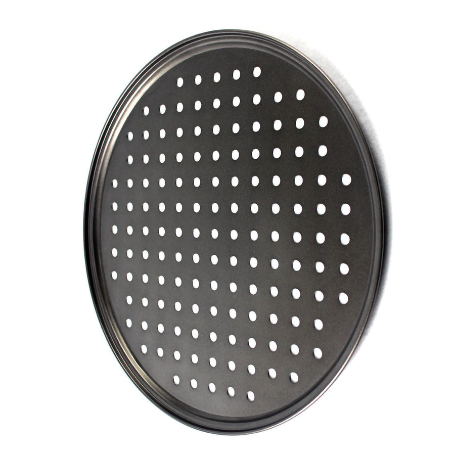 Perforated Pizza Pan Non Stick Baking Easy Unmolding Firm Bottom Vented Pizza Pan 24.5CM