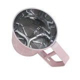 Flour Sifter Stainless Steel Corrosion Resistant Safe Odorless Beautiful Handheld Baking Flour Mesh Sieve Pink - Front View