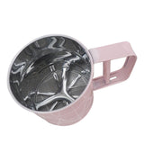 Flour Sifter Stainless Steel Corrosion Resistant Safe Odorless Beautiful Handheld Baking Flour Mesh Sieve Pink