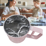 Flour Sifter Stainless Steel Corrosion Resistant Safe Odorless Beautiful Handheld Baking Flour Mesh Sieve Pink