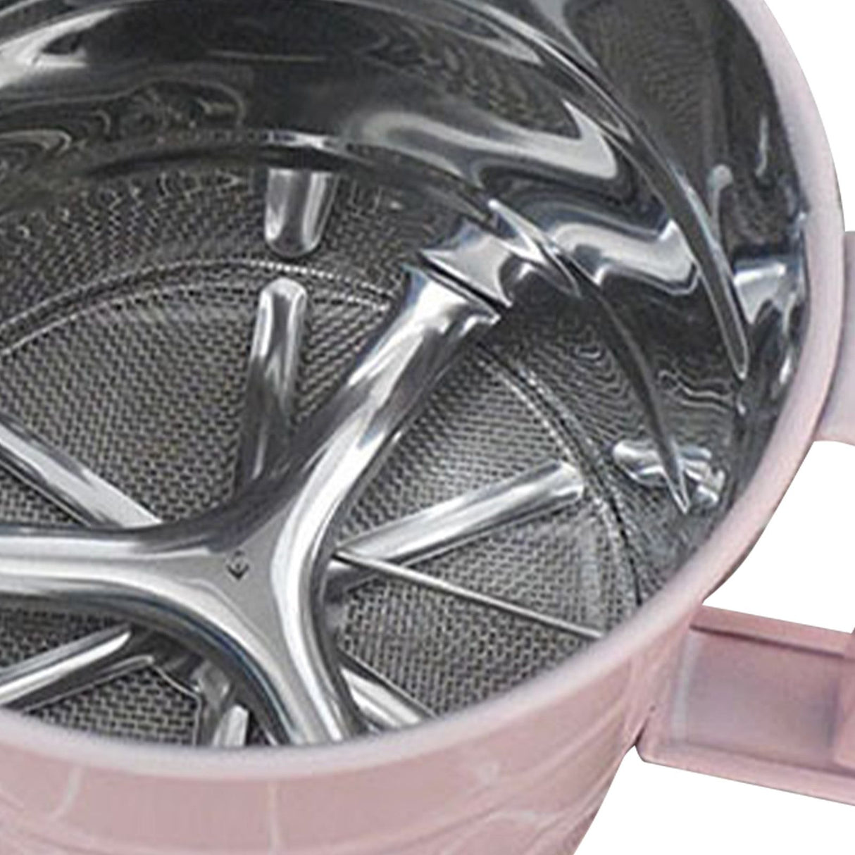 Flour Sifter Stainless Steel Corrosion Resistant Safe Odorless Beautiful Handheld Baking Flour Mesh Sieve Pink