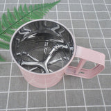 Flour Sifter Stainless Steel Corrosion Resistant Safe Odorless Beautiful Handheld Baking Flour Mesh Sieve Pink