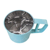 Flour Sifter Stainless Steel Corrosion Resistant Safe Odorless Beautiful Handheld Baking Flour Mesh Sieve Blue