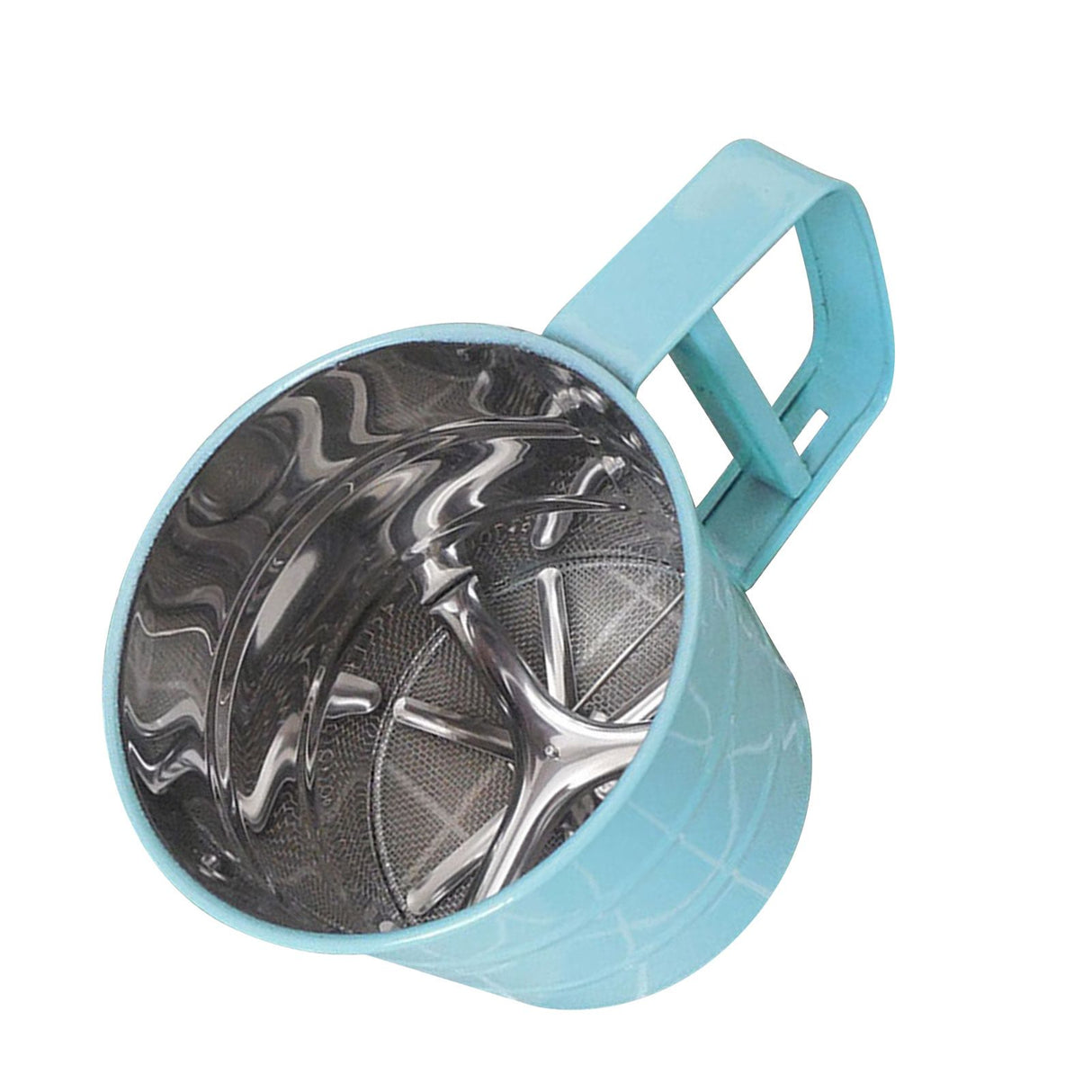 Flour Sifter Stainless Steel Corrosion Resistant Safe Odorless Beautiful Handheld Baking Flour Mesh Sieve Blue