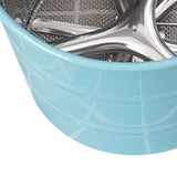 Flour Sifter Stainless Steel Corrosion Resistant Safe Odorless Beautiful Handheld Baking Flour Mesh Sieve Blue
