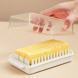 Butter Cutting Box with Transparent Lid Cutting Wizard Preservation Multifunctional Butter Container for Refrigerator White - Top-Down View