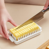 Butter Cutting Box with Transparent Lid Cutting Wizard Preservation Multifunctional Butter Container for Refrigerator White - 45-Degree Angle